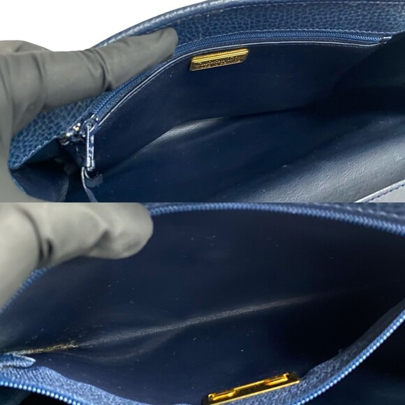 CHRISTIAN DIOR Blue Leather Pochette Shoulder Bag - Picture 9 of 9